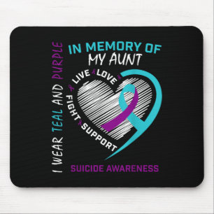 Heart Graphic In Memory Of Aunt Suicide Awareness Mouse Mat