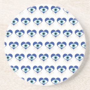 Heart Greek Evil Eye Coaster