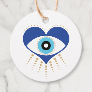 Heart Greek Evil Eye Favour Tags