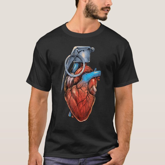 Heart Grenade No More War T-Shirt (Front)