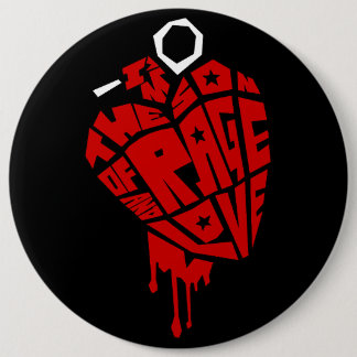 Heart Grenade "Son of Rage and Love" 6 Cm Round Badge