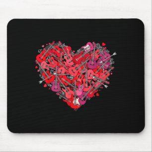 Heart Guitar Love Valentines Day Guitarist Player  Mouse Mat