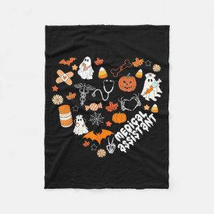 Heart Halloween Medical Assistant CMA Nursing Fleece Blanket