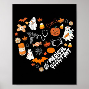 Heart Halloween Medical Assistant CMA Nursing Poster