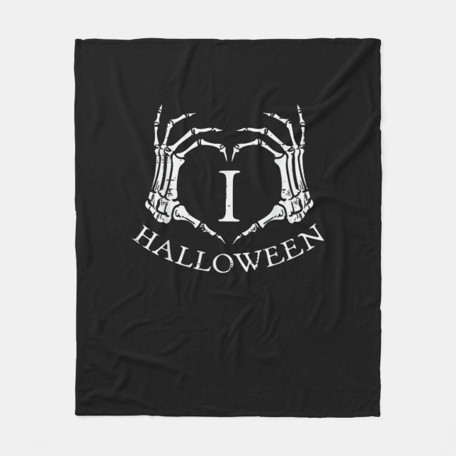 Heart Halloween Skeleton Hand Costume Men Women Ki Fleece Blanket (Front)