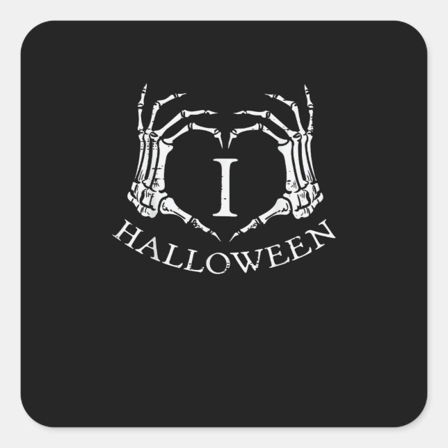 Heart Halloween Skeleton Hand Costume Men Women Ki Square Sticker (Front)