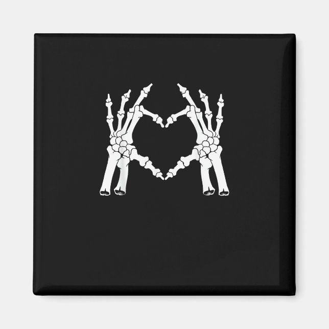 Heart - Halloween Skeleton Hand Magnet (Front)