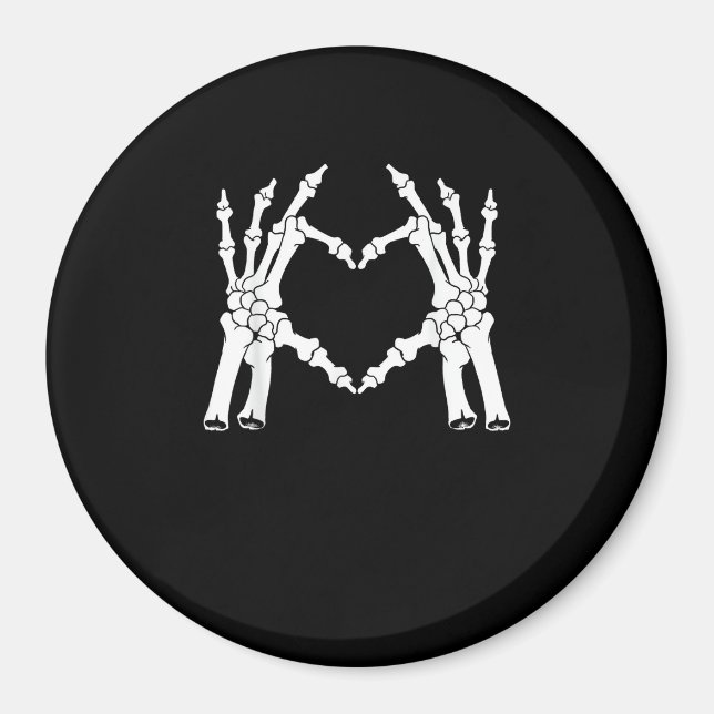 Heart - Halloween Skeleton Hand Magnet (Front)