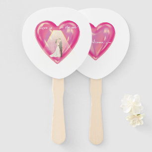 heart hand fan wedding