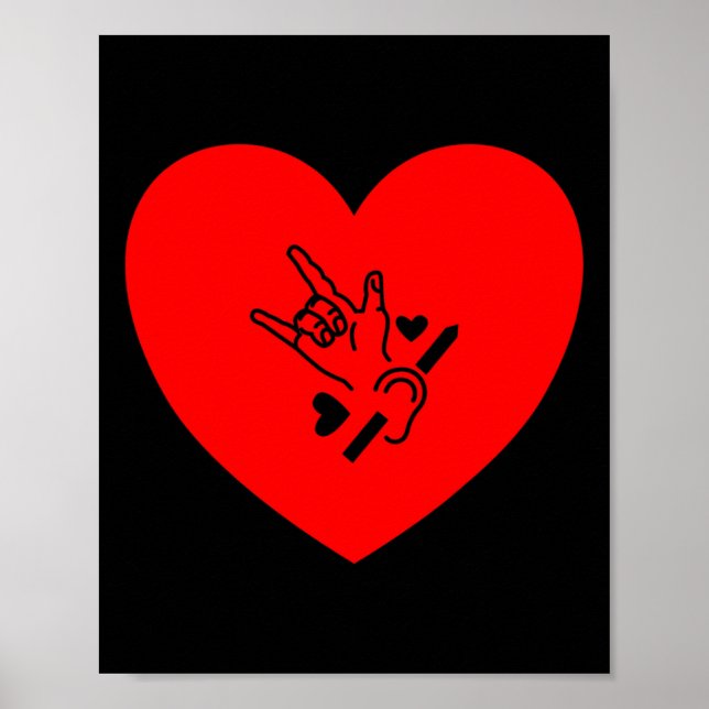 Heart Hand Sign Language Hearing Loss Awareness  (Front)