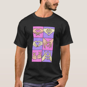 Heart Hand Signs Lovecore Aesthetic Korean Finger T-Shirt