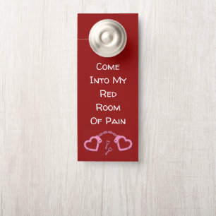 Heart Handcuffs Red Room Door Hanger