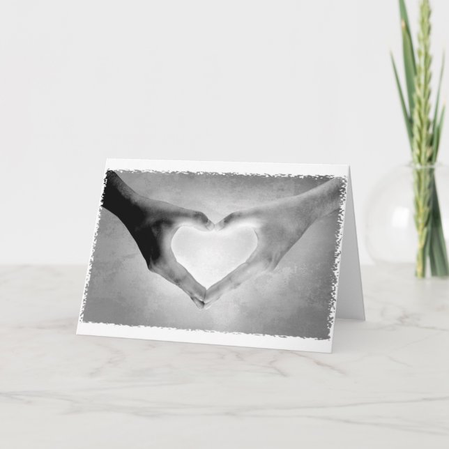 Heart Hands B&W Photo Card (Front)