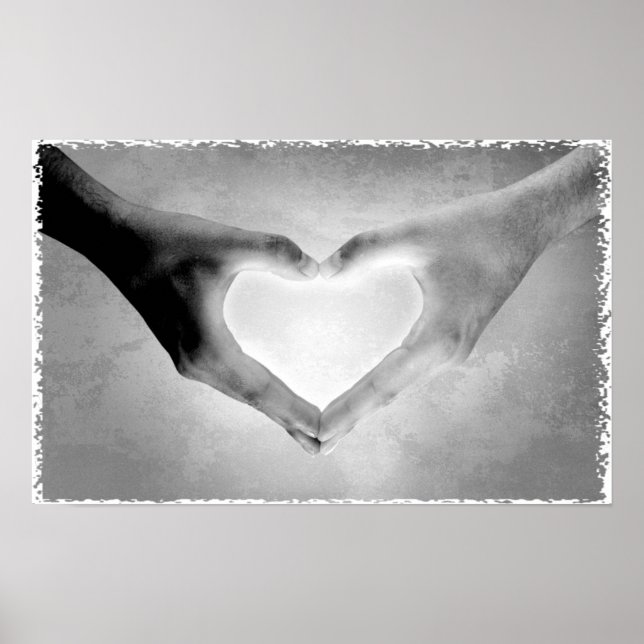 Heart Hands B&W Photo Poster (Front)