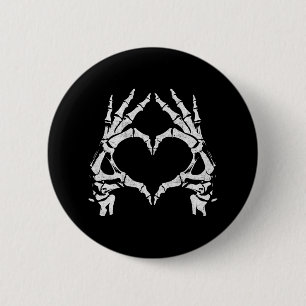 Heart Hands - Halloween - Skeleton Hands Heart Sig 6 Cm Round Badge