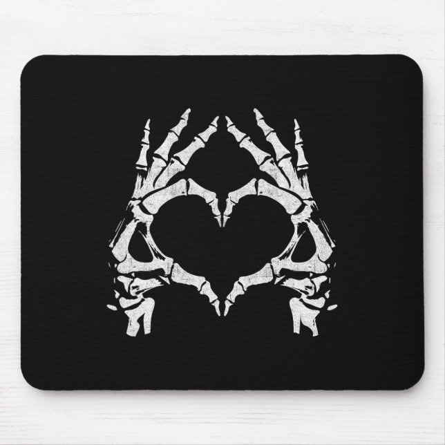 Heart Hands - Halloween - Skeleton Hands Heart Sig Mouse Mat (Front)