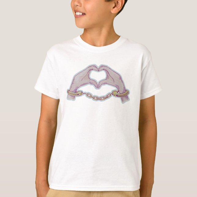 Heart hands Handcuffs T-Shirt (Front)