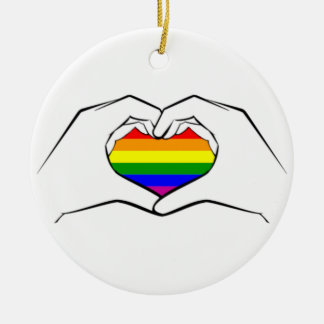 Heart Hands Love LBGTQ+ PRIDE Ornament