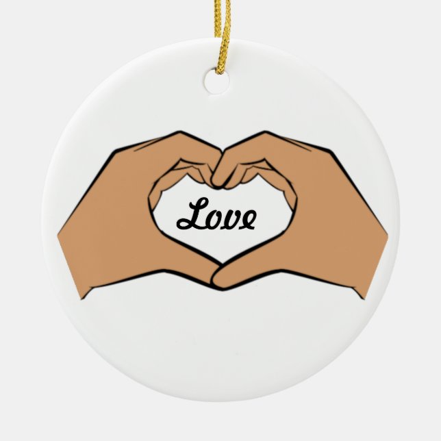Heart Hands Love Ornament (Front)