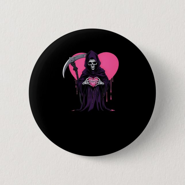 Heart Hands Reaper Classic Meme 6 Cm Round Badge (Front)