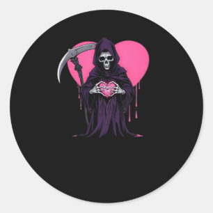 Heart Hands Reaper Classic Meme Round Sticker