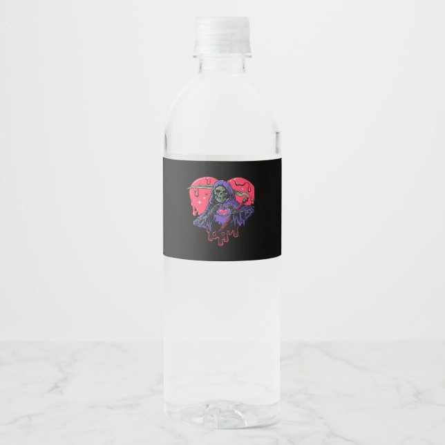 Heart Hands Reaper Classic Water Bottle Label (Front)