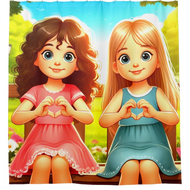 Heart Hands Shower Curtain (Front)