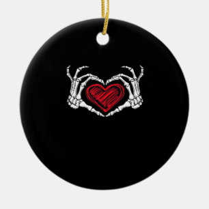 Heart Hands Skeleton Ceramic Tree Decoration