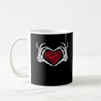 Heart Hands Skeleton Coffee Mug