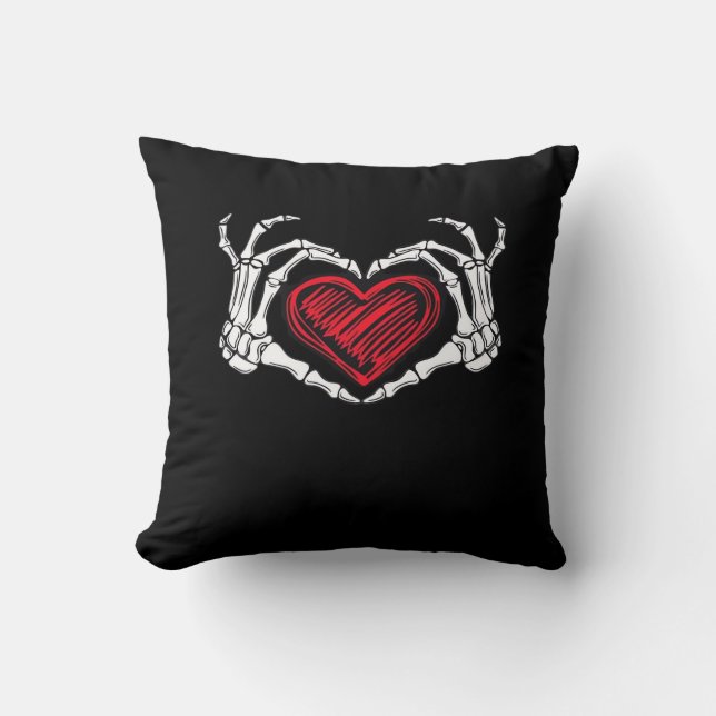 Heart Hands Skeleton Cushion (Front)
