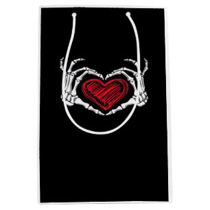 Heart Hands Skeleton Medium Gift Bag