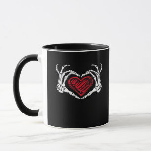 Heart Hands Skeleton Mug