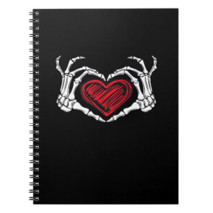 Heart Hands Skeleton Notebook