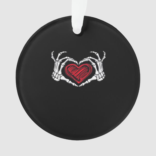 Heart Hands Skeleton Ornament (Front)