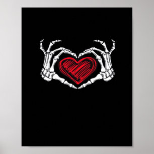 Heart Hands Skeleton Poster
