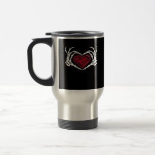 Heart Hands Skeleton Travel Mug