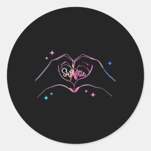 Heart Hands Taylor First Name Girl Vintage 70s 80s Classic Round Sticker