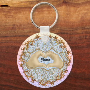 Heart Hands wedding keychain