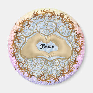 Heart Hands wedding  magnet