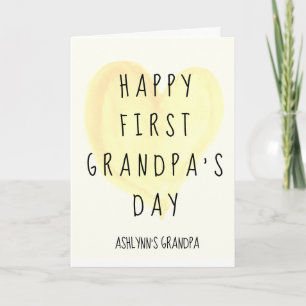 Heart Happy First Grandpa's Day Card