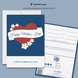 Heart Happy Mother's Day Banner Gift Certificate