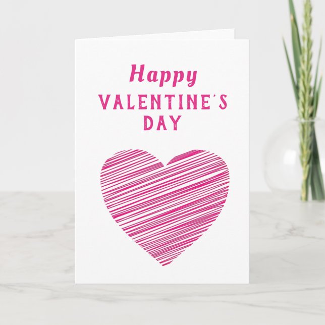 Heart Happy  Valentine`s Day Holiday Card (Front)