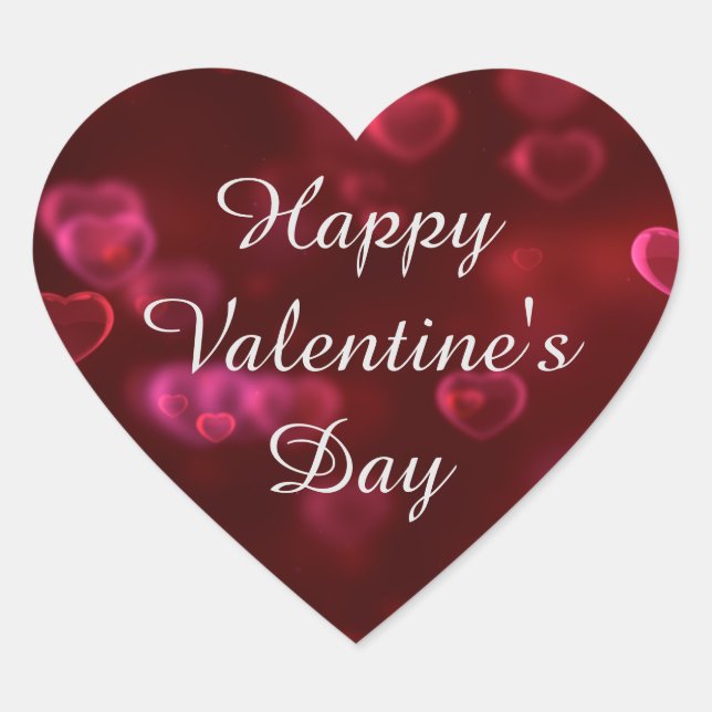 Heart Happy Valentine's Day Sticker (Front)