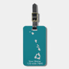 Heart Hawaii State Custom Luggage Tag