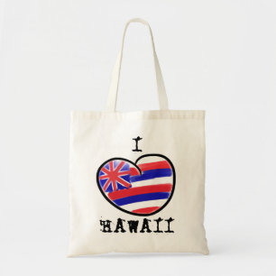 Heart Hawaii state flag artistic reusable bag