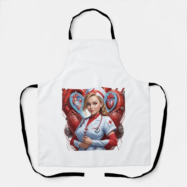 Heart & Healing – Nurse with Anatomical Heart Apron (Front)