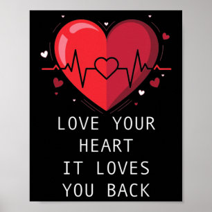 Heart Health Awareness Go Red Healthy Sticker  Poster