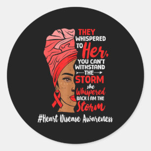 Heart Health Black Women Melanin Heart Disease Awa Classic Round Sticker