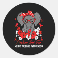 Heart Health Elephant Red Ribbon Heart Disease Awa