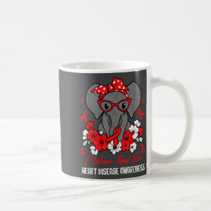 Heart Health Elephant Red Ribbon Heart Disease Awa Coffee Mug